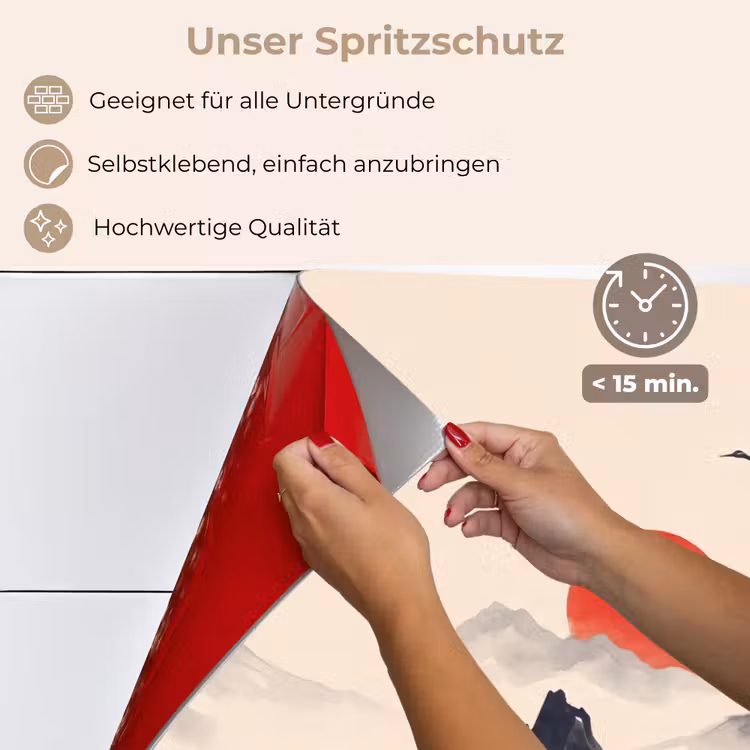 Spritzschutz Küche - Orientalisch - Kraniche - Landschaft — 4