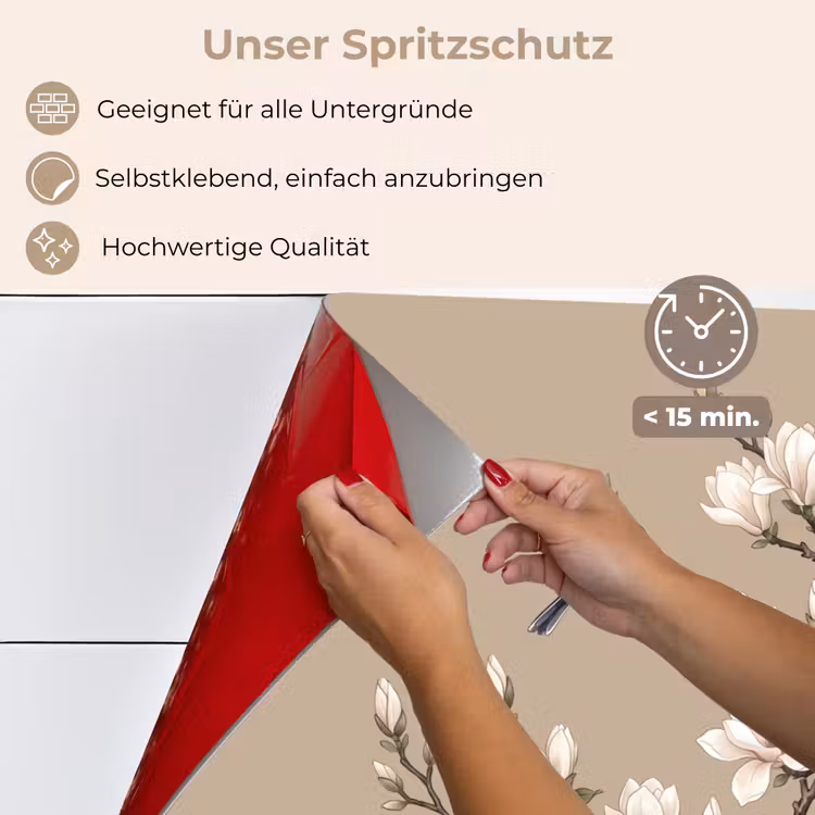 Spritzschutz Küche - Orientalisch - Vögel - Beige — 4