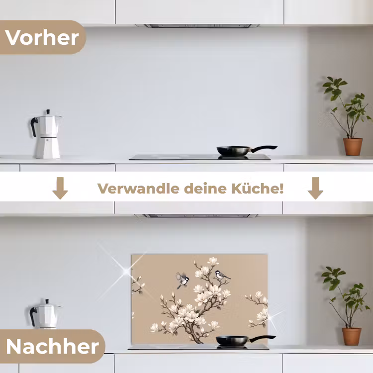 Spritzschutz Küche - Orientalisch - Vögel - Beige — 7