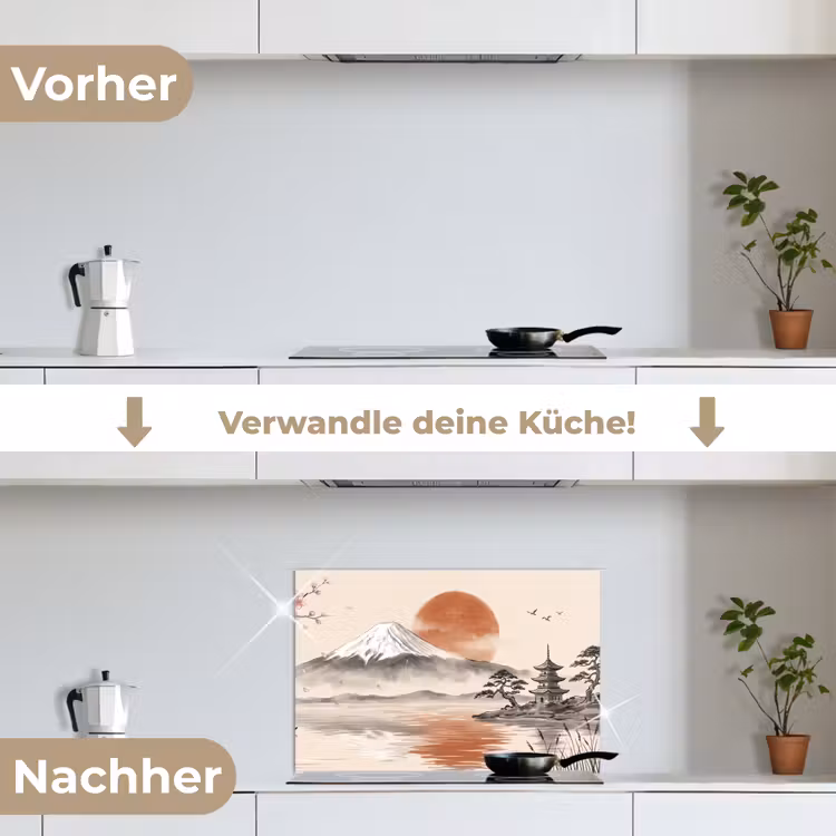 Spritzschutz Küche - Berggipfel - See - Blüte — 7