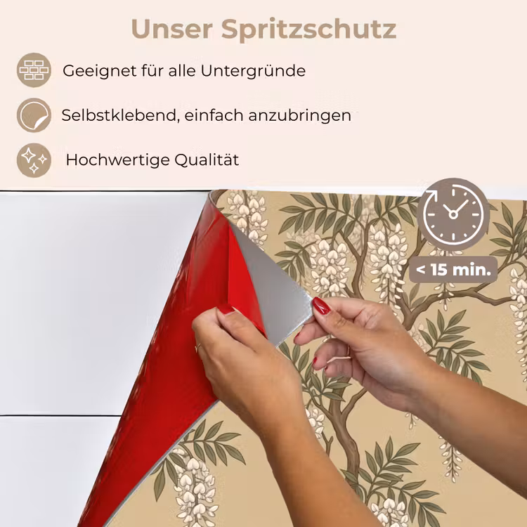 Spritzschutz Küche - Kranich - Wasser - Beige — 4