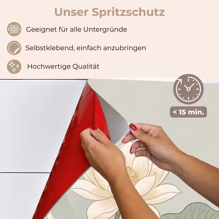 Spritzschutz Küche - Lotus - Blumen - Grün — 4