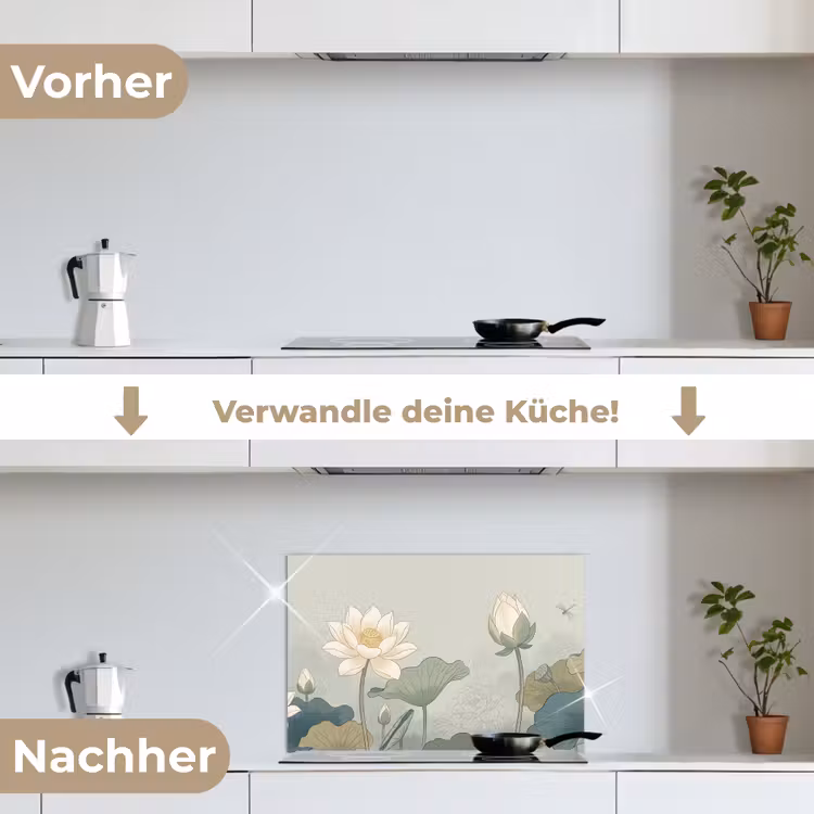 Spritzschutz Küche - Lotus - Blumen - Grün — 7