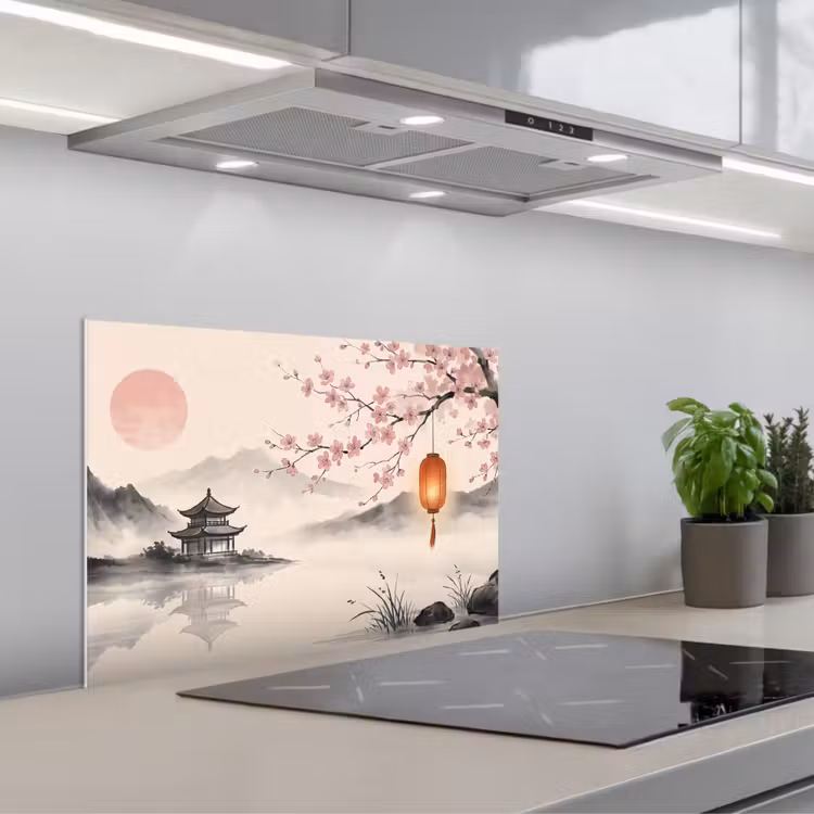 Spritzschutz Küche - Sonne - Japanisch - Traditionell — 1