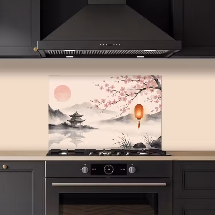 Spritzschutz Küche - Sonne - Japanisch - Traditionell — 5