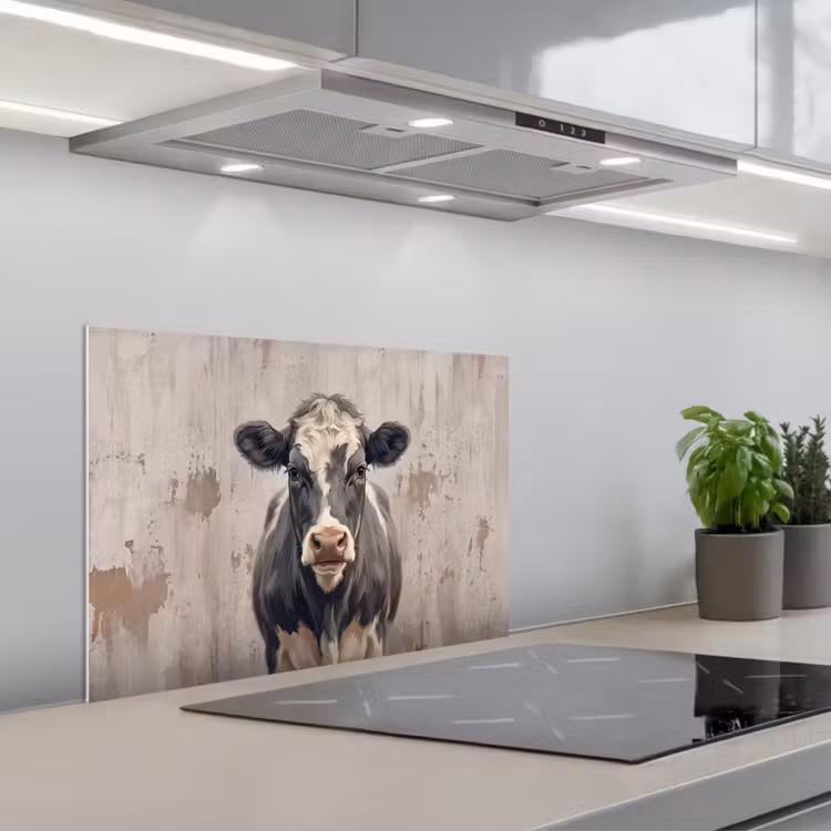 Spritzschutz Küche - Kuh - Porträt - Tiere - Modern — 1
