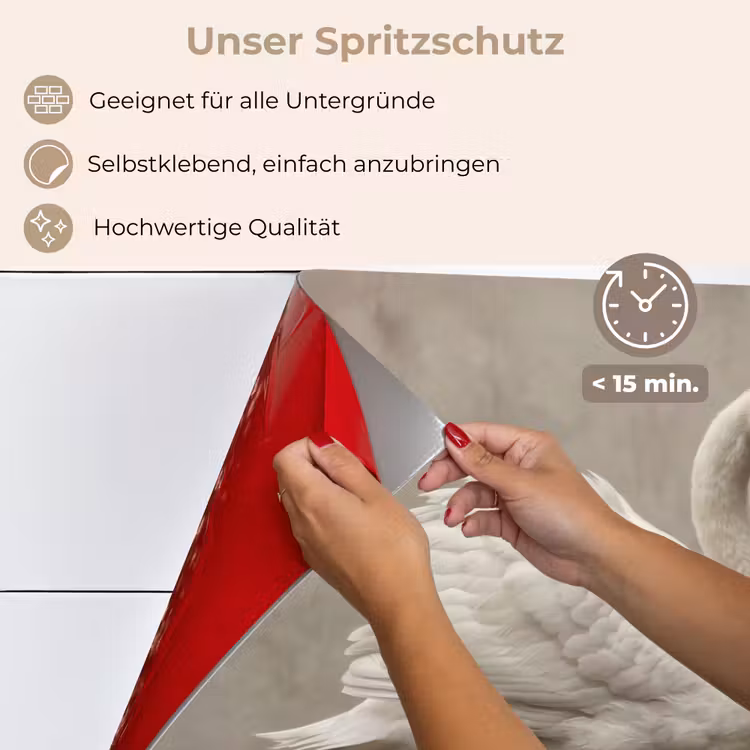 Spritzschutz Küche - Schwan - Elegant - Tiere - Weiß — 4