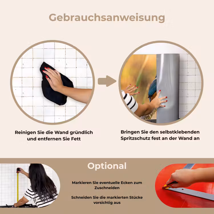 Spritzschutz Küche - Eisvogel - Zweig - Wasser - Bunt - Lebendig — 6