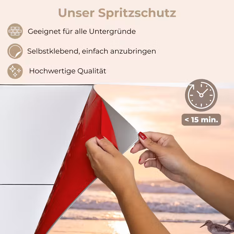 Spritzschutz Küche - Meer - Vögel - Strand — 4