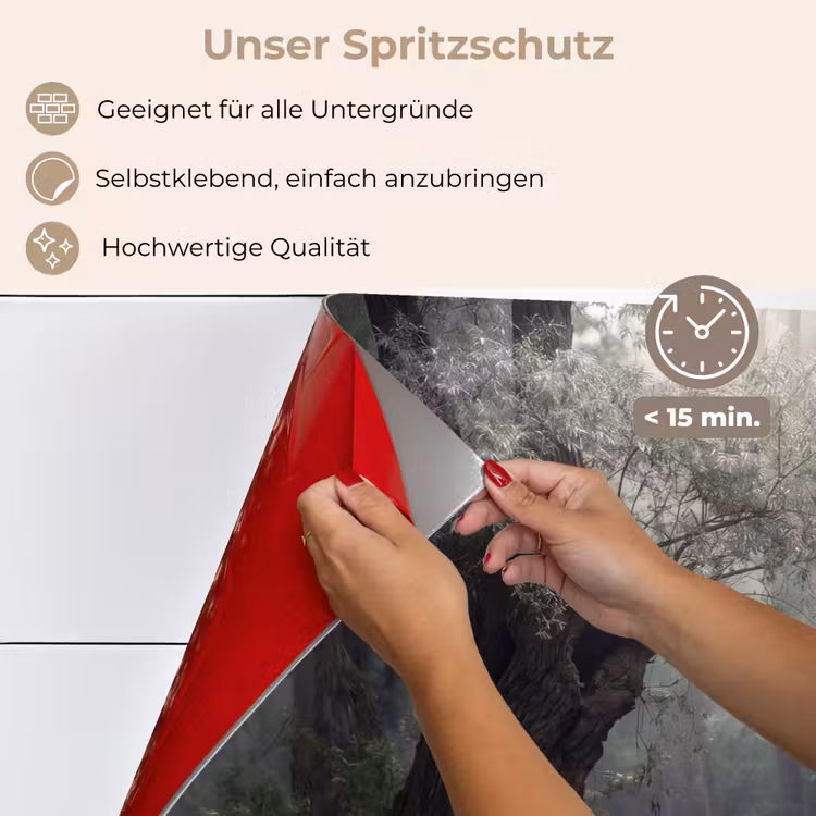 Spritzschutz Küche - Schwäne - Fluss - Wald — 4