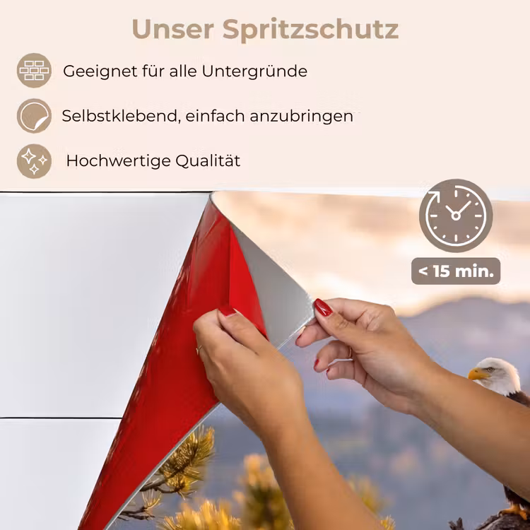 Spritzschutz Küche - Weißkopfseeadler - Baum - Berg - Grün — 4
