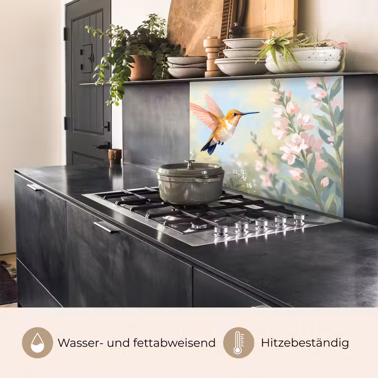 Küchen rückwand - Kolibri - Illustration - Farbenfroh — 4