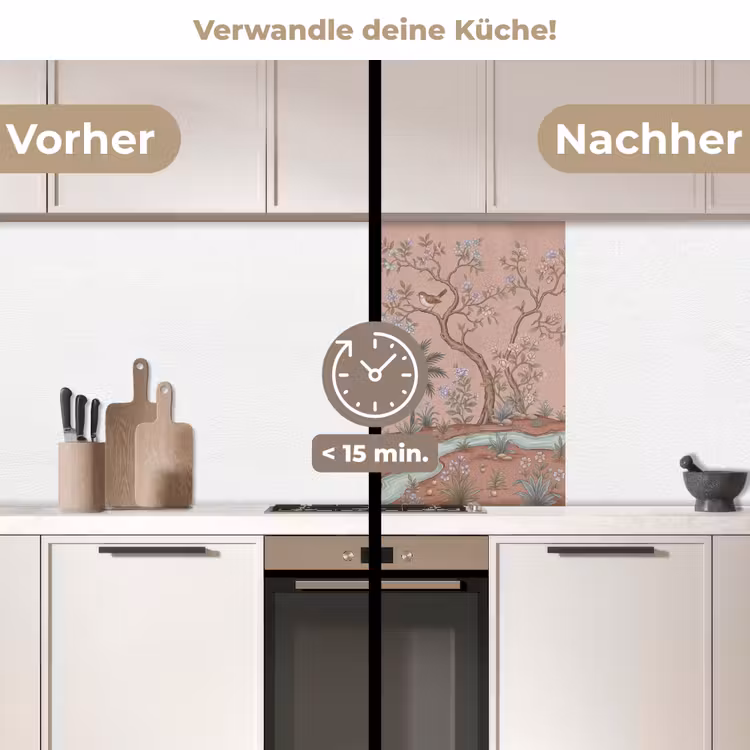 Küchen rückwand - Nostalgisch - Reiher - Rosa — 2