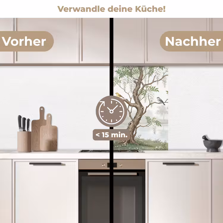 Küchen rückwand - Reiher - Landschaft - Grün — 2