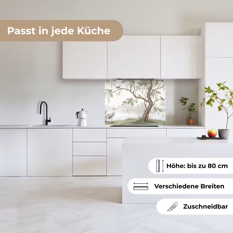 Küchen rückwand - Reiher - Landschaft - Grün — 6