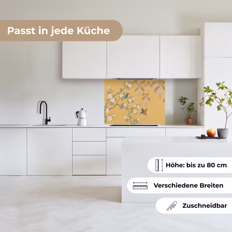 Küchen rückwand - Eisvögel - Blüte - Gelb — 6