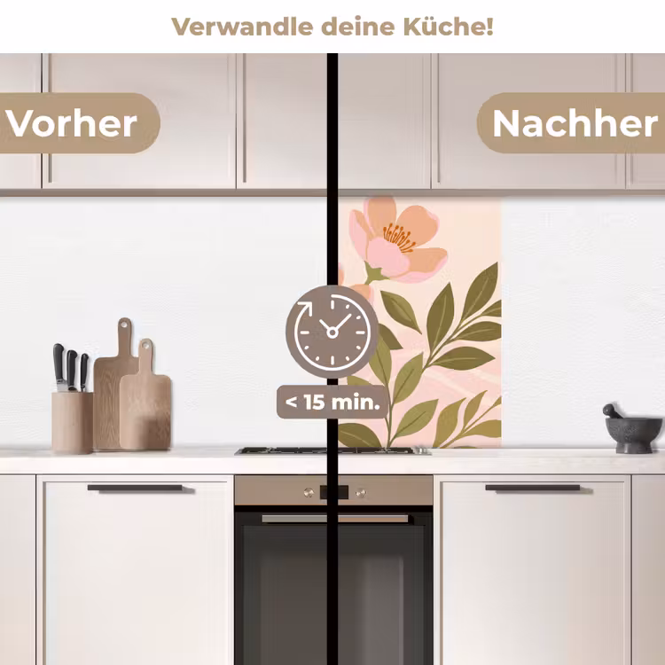 Küchen rückwand - Grafik - Blumen - Rosa — 2