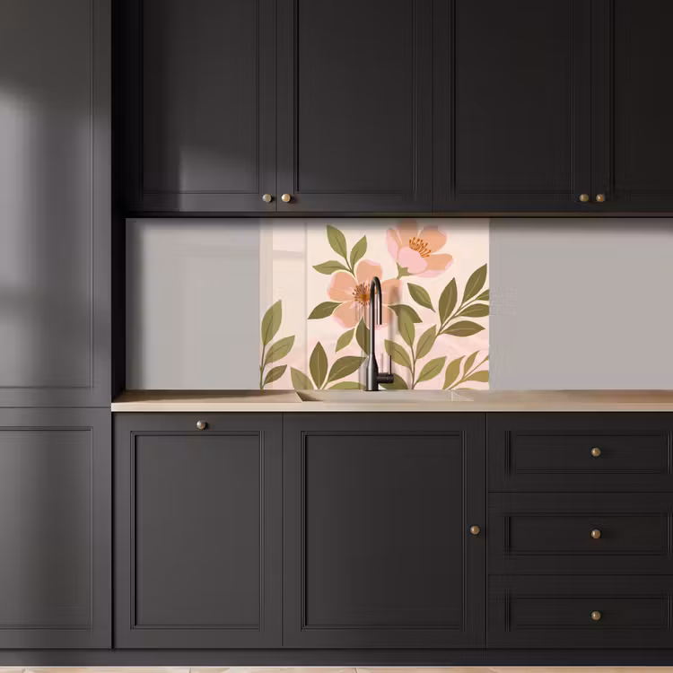 Küchen rückwand - Grafik - Blumen - Rosa — 5