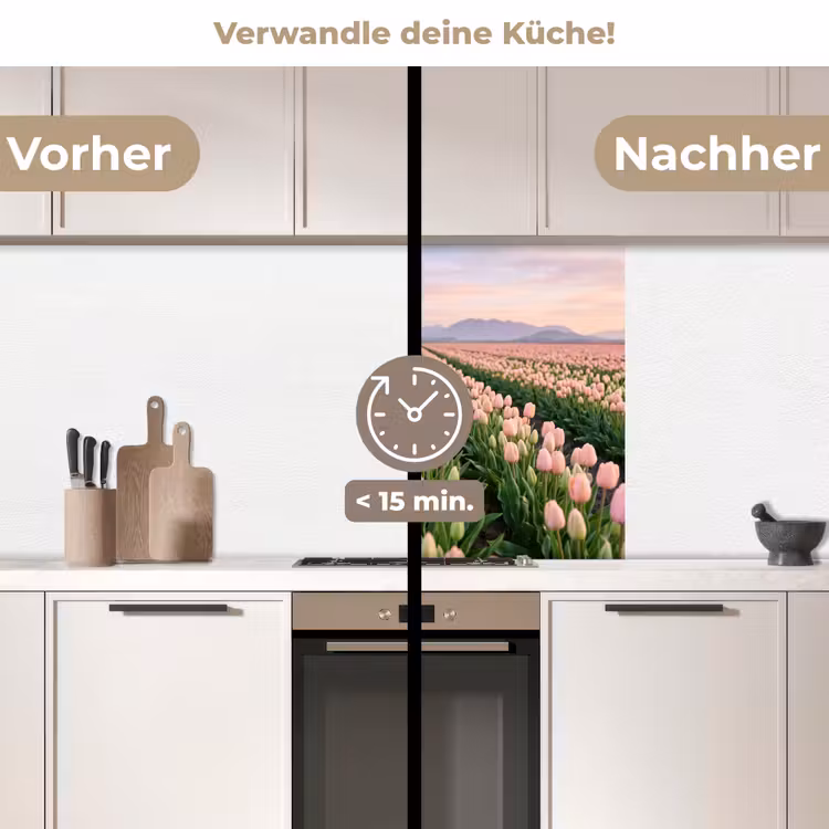 Küchen rückwand - Tulpen - Landschaft - Rosa — 2
