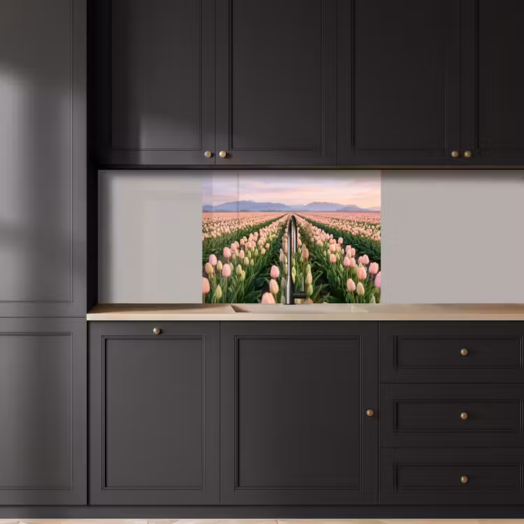 Küchen rückwand - Tulpen - Landschaft - Rosa — 5