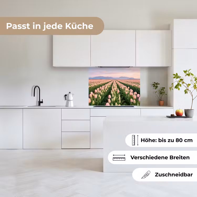 Küchen rückwand - Tulpen - Landschaft - Rosa — 6