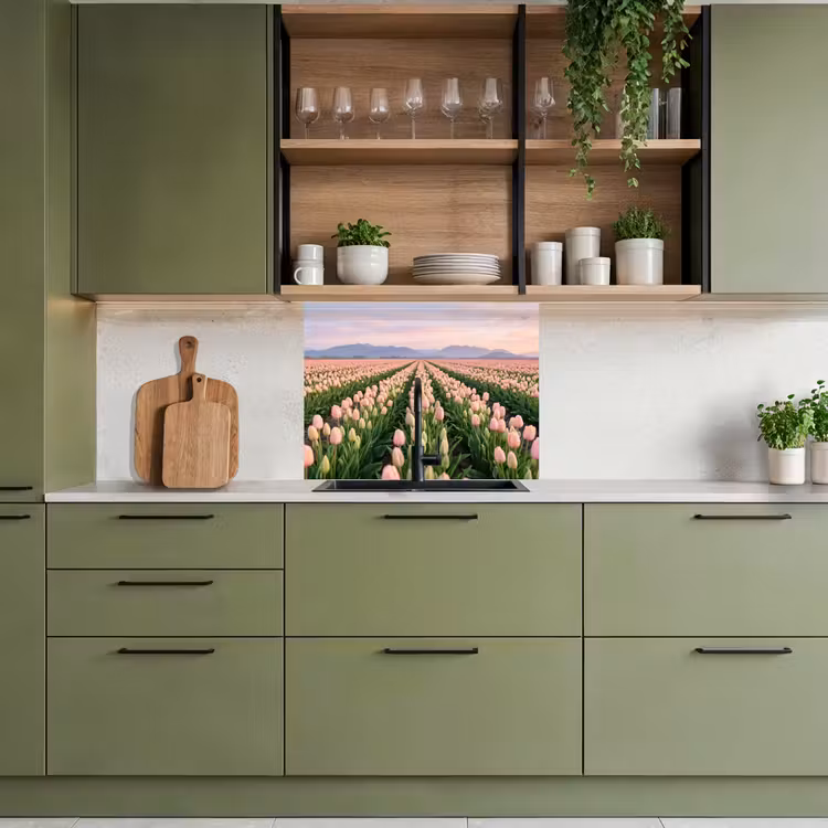 Küchen rückwand - Tulpen - Landschaft - Rosa — 7