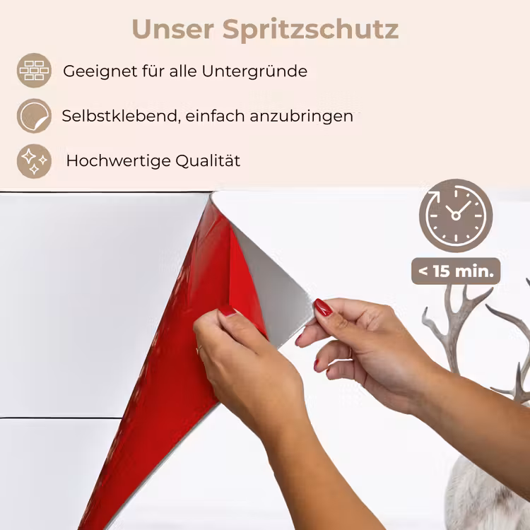 Spritzschutz Küche - Rentier - Geweih - Schnee - Winter — 4