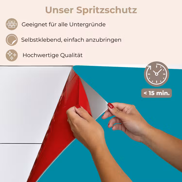 Spritzschutz Küche - Blau - Unifarben — 4