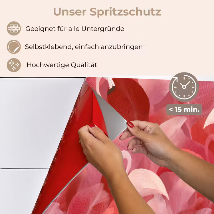 Spritzschutz Küche - Flamingo - Botanisch - Elegant - Roze - Rood — 4