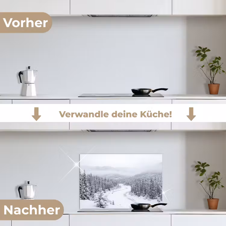 Spritzschutz Küche - Fluss - Gefroren - Landschaft - Winter — 7