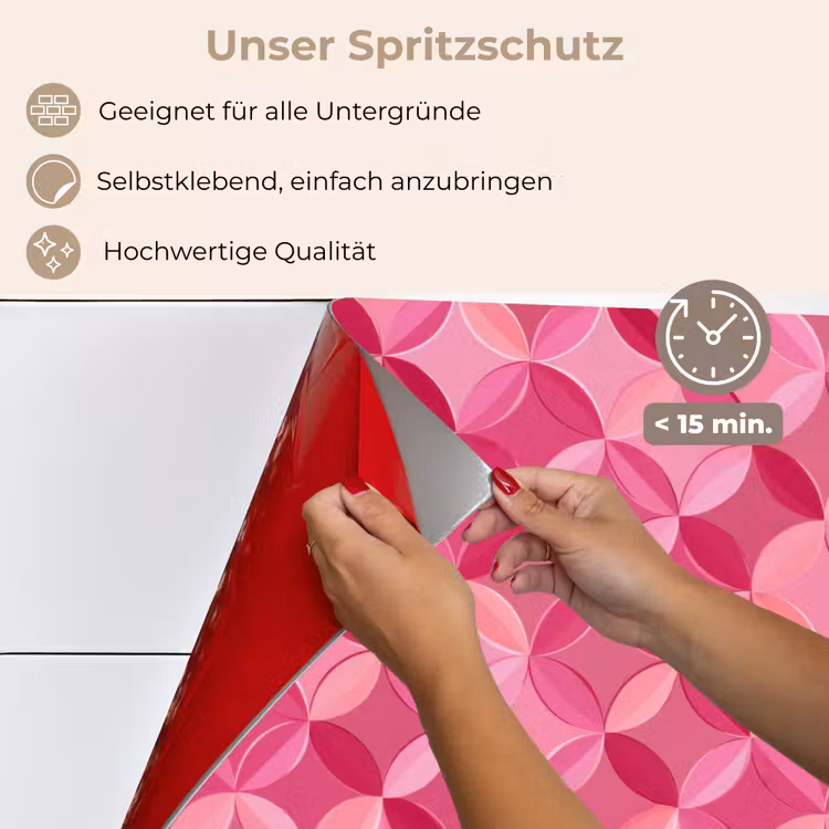 Spritzschutz Küche - Geometrisch - Mozaïek - Modern - Roze — 4