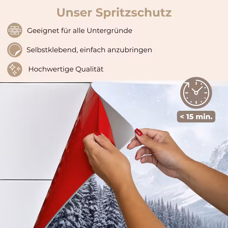 Spritzschutz Küche - Verschneite Landschaft - Berge - Fluss - Winter — 4