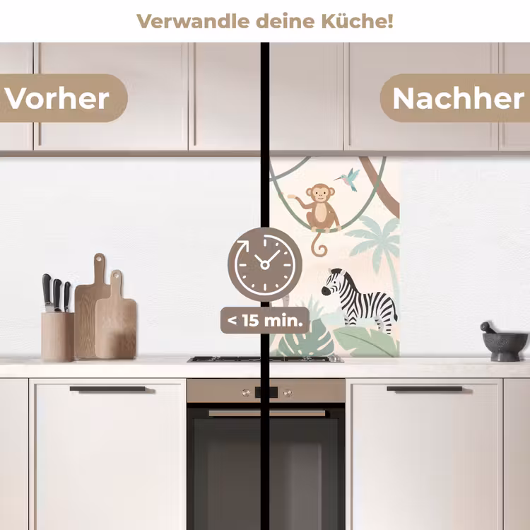 Küchen rückwand - Dschungel - Tiere - Grün — 2