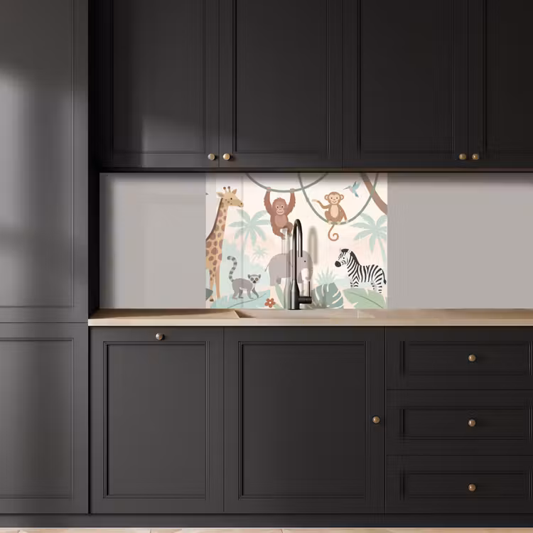 Küchen rückwand - Dschungel - Tiere - Grün — 5