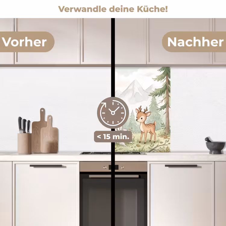 Küchen rückwand - Wald - Tiere - Grün — 2