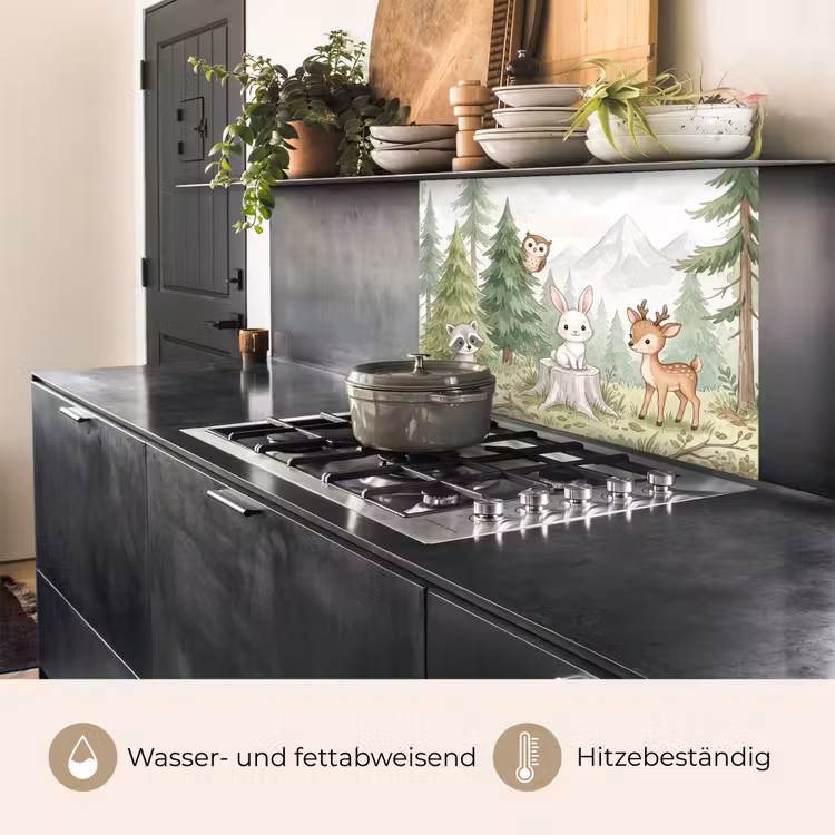 Küchen rückwand - Wald - Tiere - Grün — 4