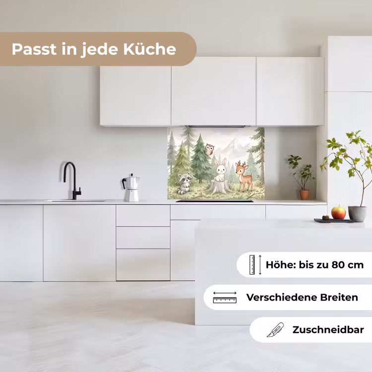 Küchen rückwand - Wald - Tiere - Grün — 6