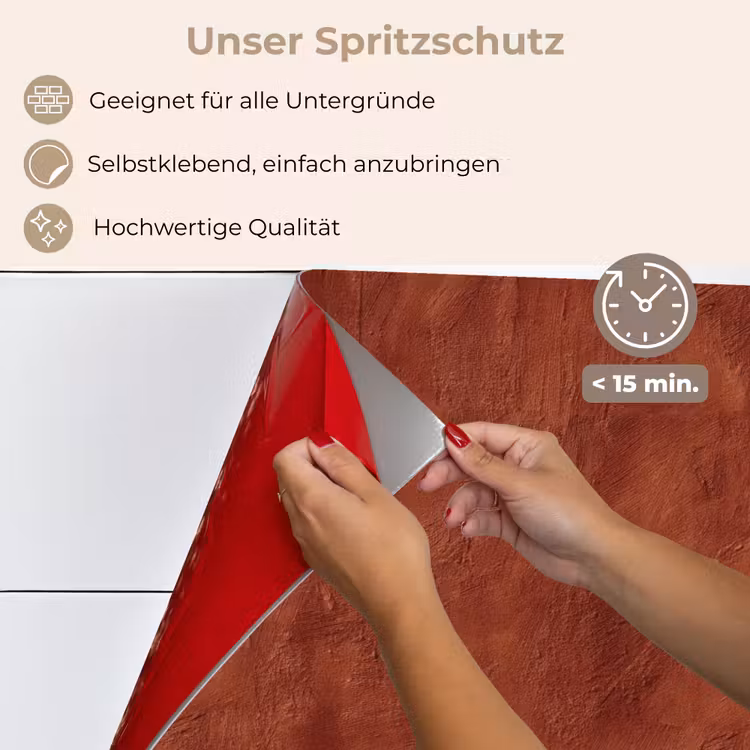 Spritzschutz Küche - Stuck – Struktur – Terrakotta — 4