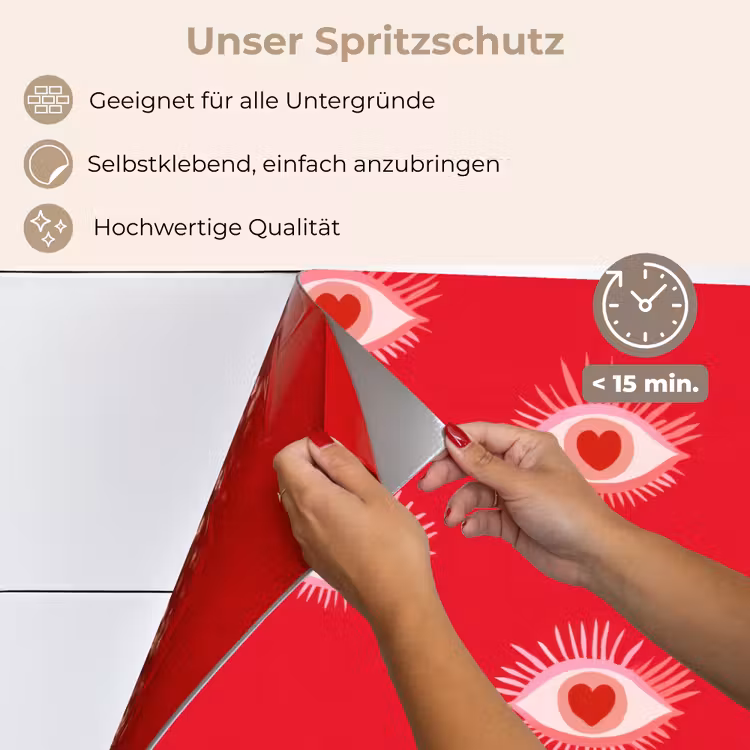 Spritzschutz Küche - Ogen - Mystiek - Abstract - Rood - Roze — 4