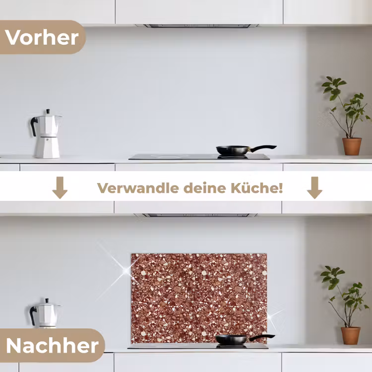 Spritzschutz Küche - Terrazzo – Muster – Steinstruktur – Rotbraun — 7