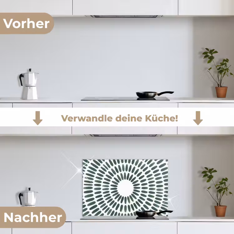 Spritzschutz Küche - Zusammenfassung – Kreis – Muster – Modern – Grün — 7