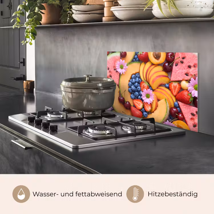 Spritzschutz Küche - Essen – Obst – Sommer – Bunt — 2