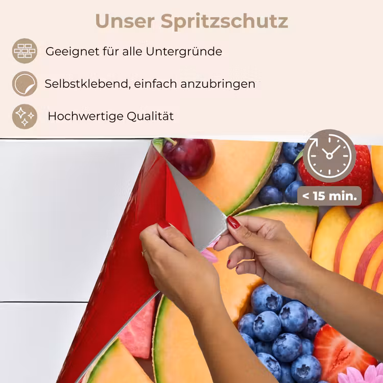 Spritzschutz Küche - Essen – Obst – Sommer – Bunt — 4