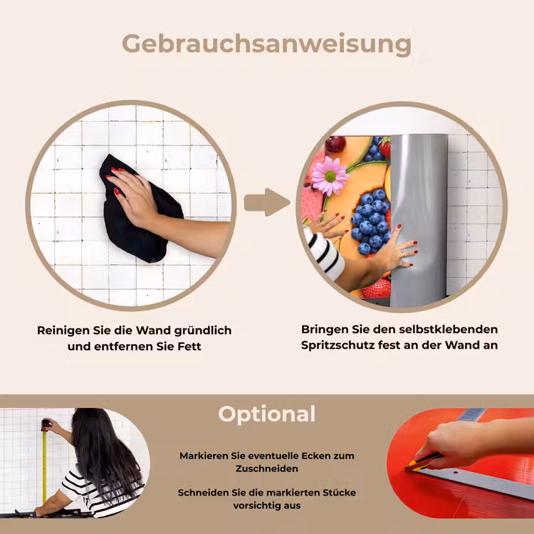 Spritzschutz Küche - Essen – Obst – Sommer – Bunt — 6