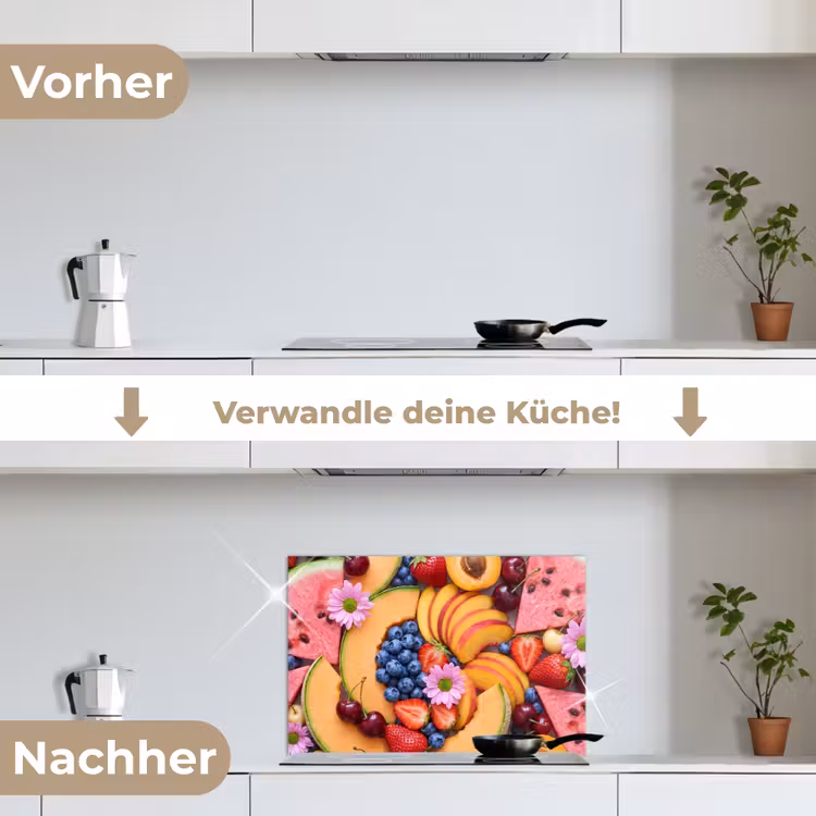 Spritzschutz Küche - Essen – Obst – Sommer – Bunt — 7