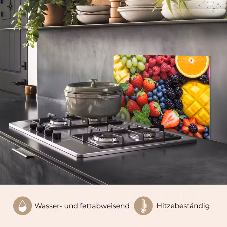 Spritzschutz Küche - Obst – Frisch – Bunt – Essen — 2