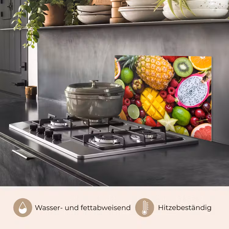 Spritzschutz Küche - Obst – Sortiment – Frisch – Gesund – Bunt — 2