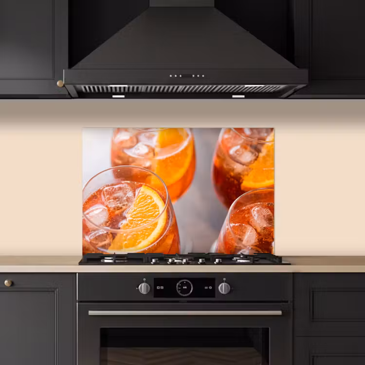 Spritzschutz Küche - Getränk – Orange – Eis – Sommer – Orange — 5