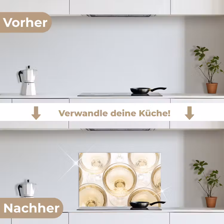 Spritzschutz Küche - Getränke – Gläser – Party – Gold — 7