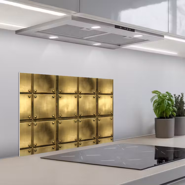 Spritzschutz Küche - Platten – Industrial – Cool – Gold — 1